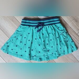 Mini Boden Green Navy Star Print Skirt Skort size 5-6